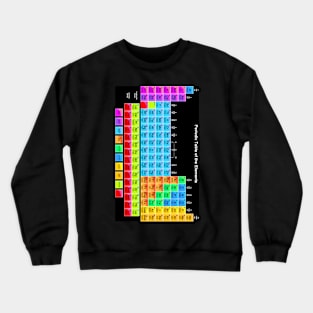 Vibrant Color Periodic Table on Black Crewneck Sweatshirt